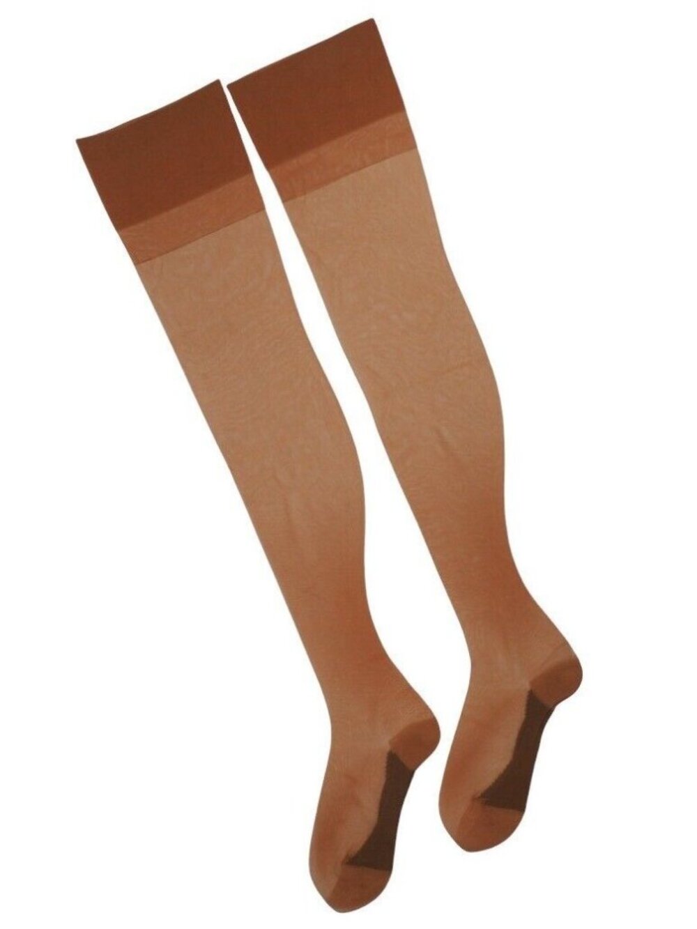 Vintage  Nylon Stockings Seamless 3 Pr Size 10 M Cotton Foot Frolic Irr NOS